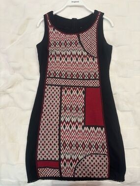 Desigual Women's Black and Red Patterned Dress
